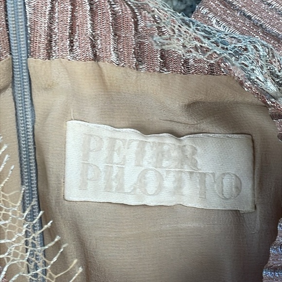 Peter Pilotto Embroidered Mesh Net Overlay Long Sleeve Asymmetric Dress Sz 10 - Picture 7 of 13